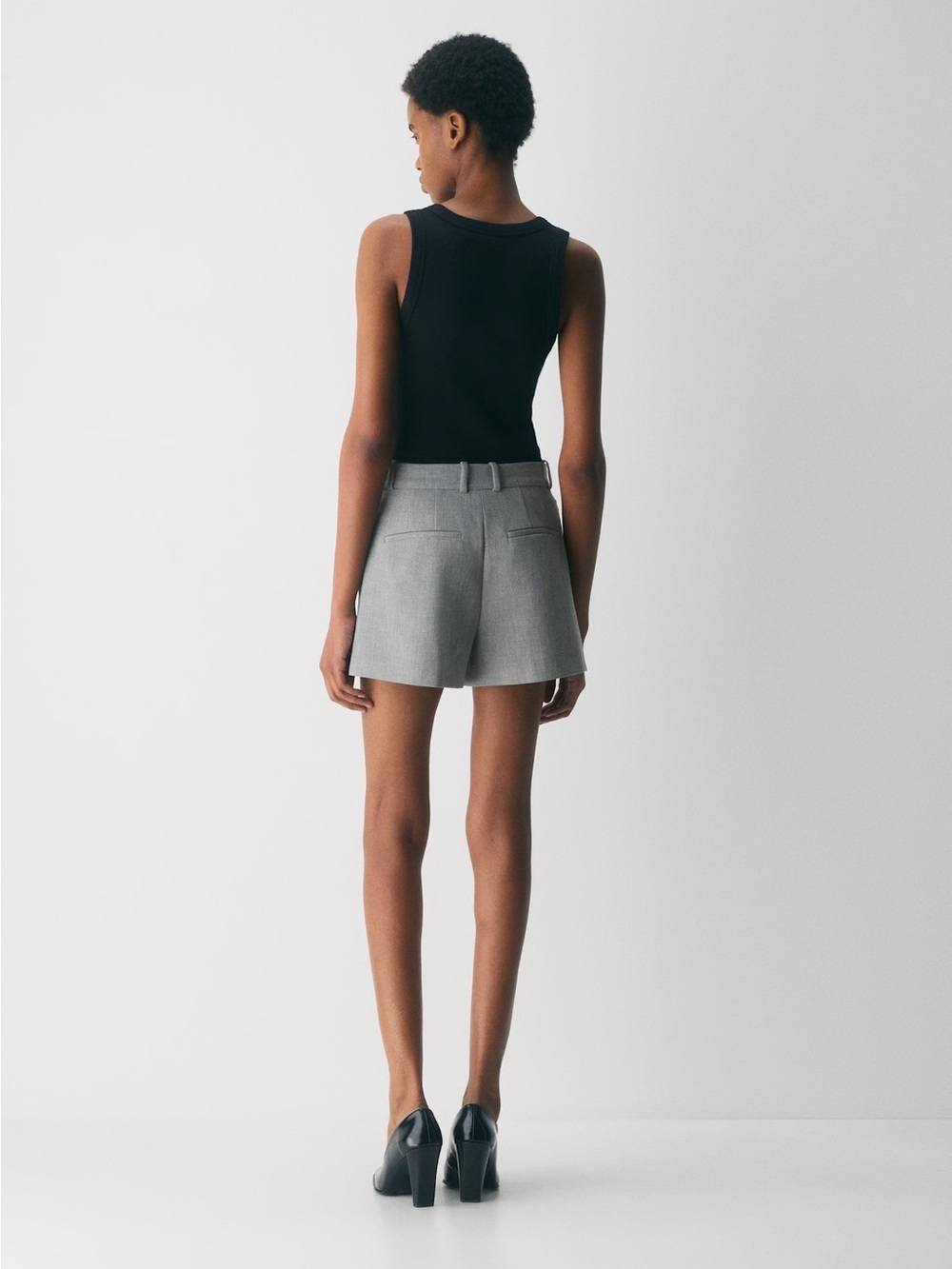 Babaton Gray Tailored High-Waist Dress Shorts